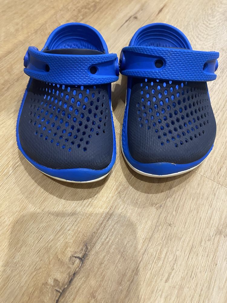 Тапки шльопанці сабо дитячі c6 Crocs Blue Litle Ride 23р13.5см Крокс