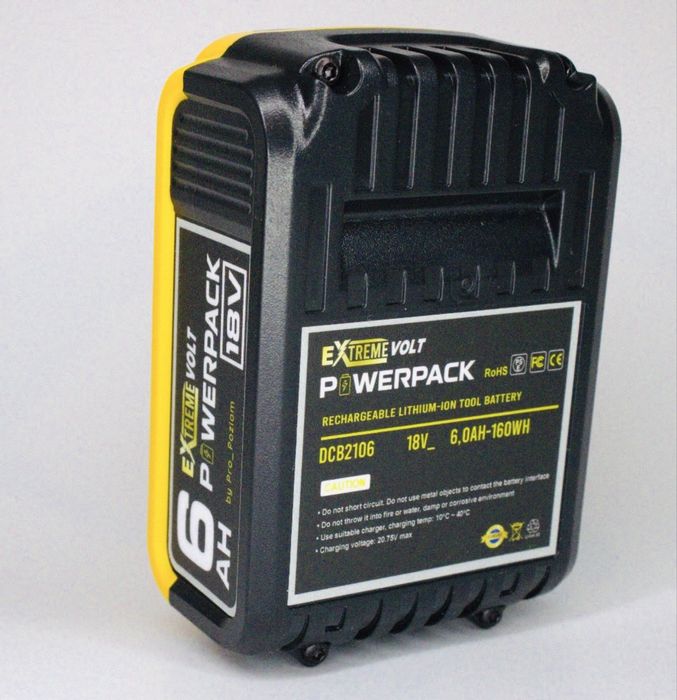 Акумулятор Dewalt PowerPack XR 18v/20v Tabless 6ah (6000mah) eXtreme