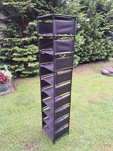 Regał na buty szafka wąski  10 półek czarny 173x33cm