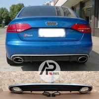 Audi A4 B8 B8.5 Difusor Look RS4 Preto brilhante Ponteiras 11-15