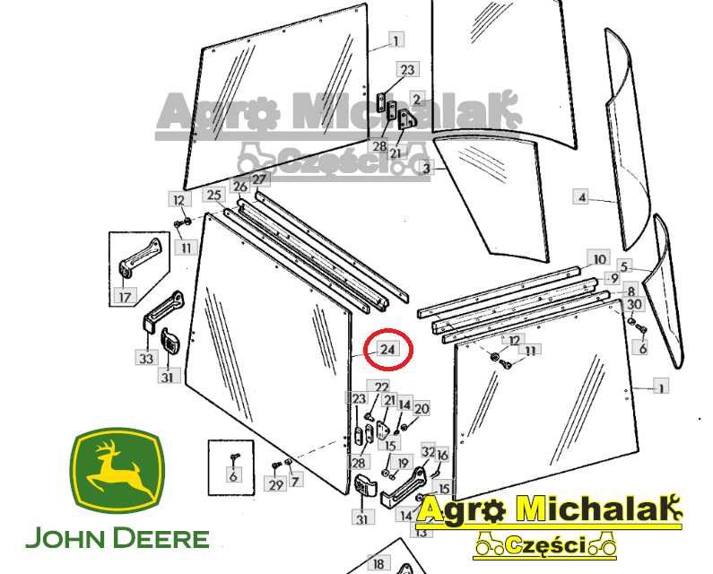 Szyba tylna SG2 John deere 3040, 3050, 3350,3650, 4040, 4230, 8430,