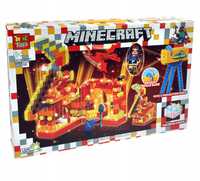 1*Klocki Minecraft Czerwona Jaskinia Forteca z PROJEKTOREM 386 el.