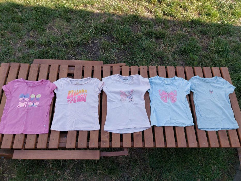 Koszulki (t-shirt) dziewczęca, rozm. 110, 5 sztuk (Smyk)