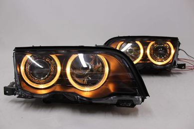 Lampy przednie przód BMW 3 E46 98-01 Sedan RINGI SMOKE NOWE