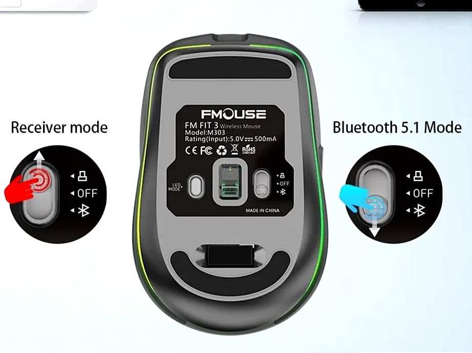 Бездротова миша з RGB та type-c.