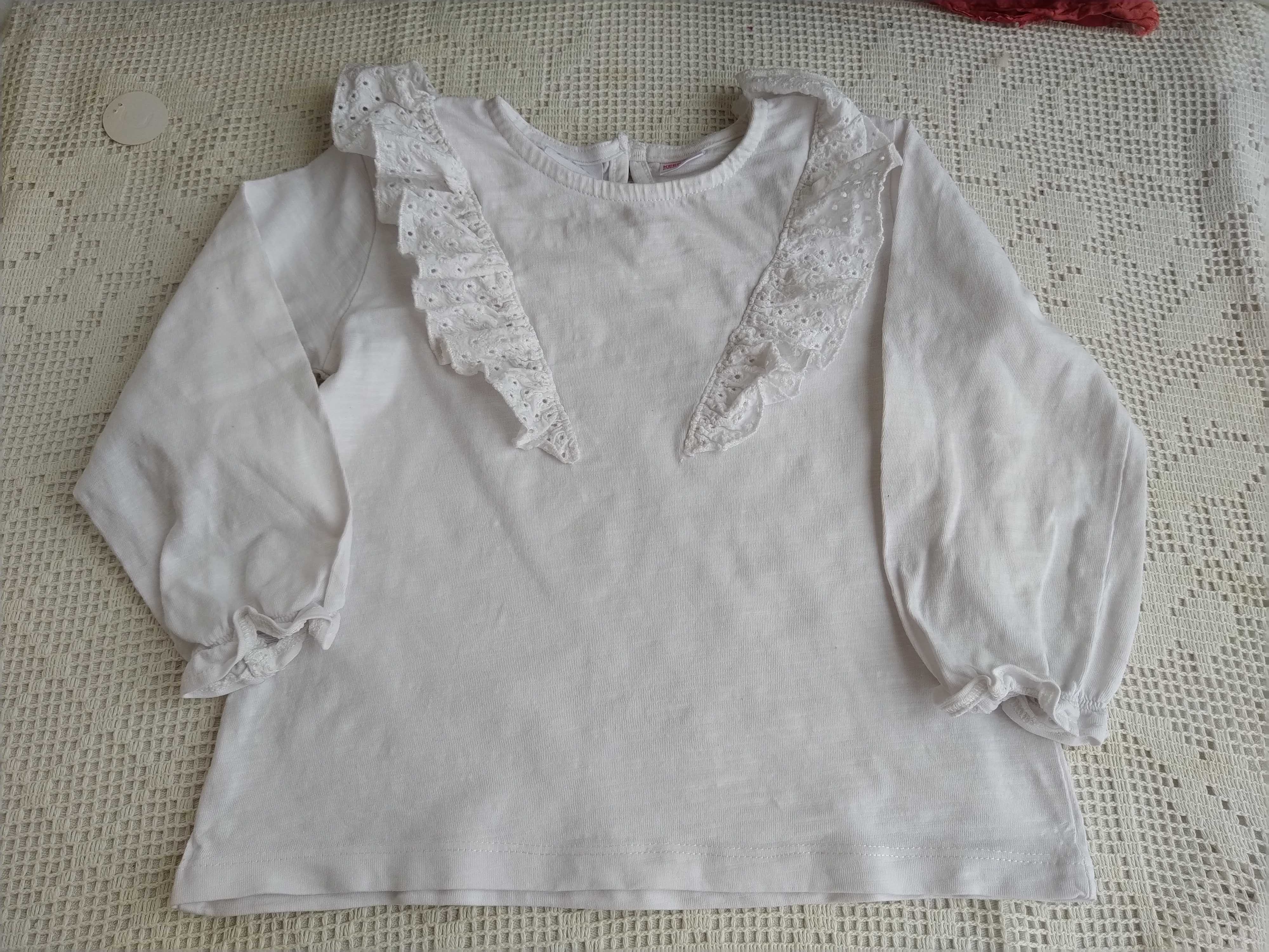 Blusa branca com folhos - Zara - 18 - 24 meses - 92 cm