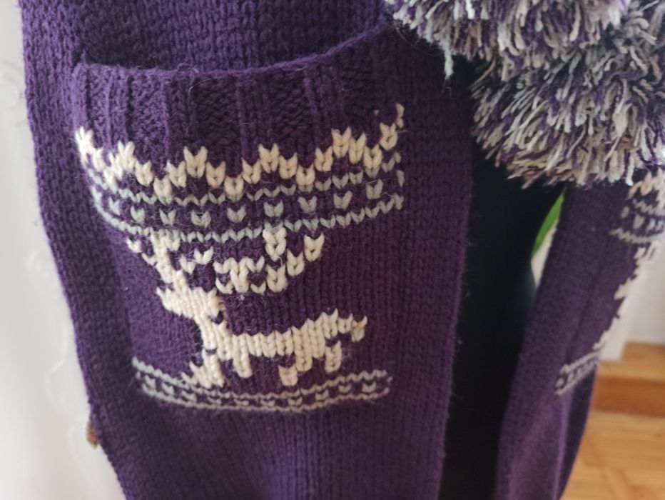 Komplet zimowy: czapka + szalik z kieszeniami na ręce, damski lub dzie