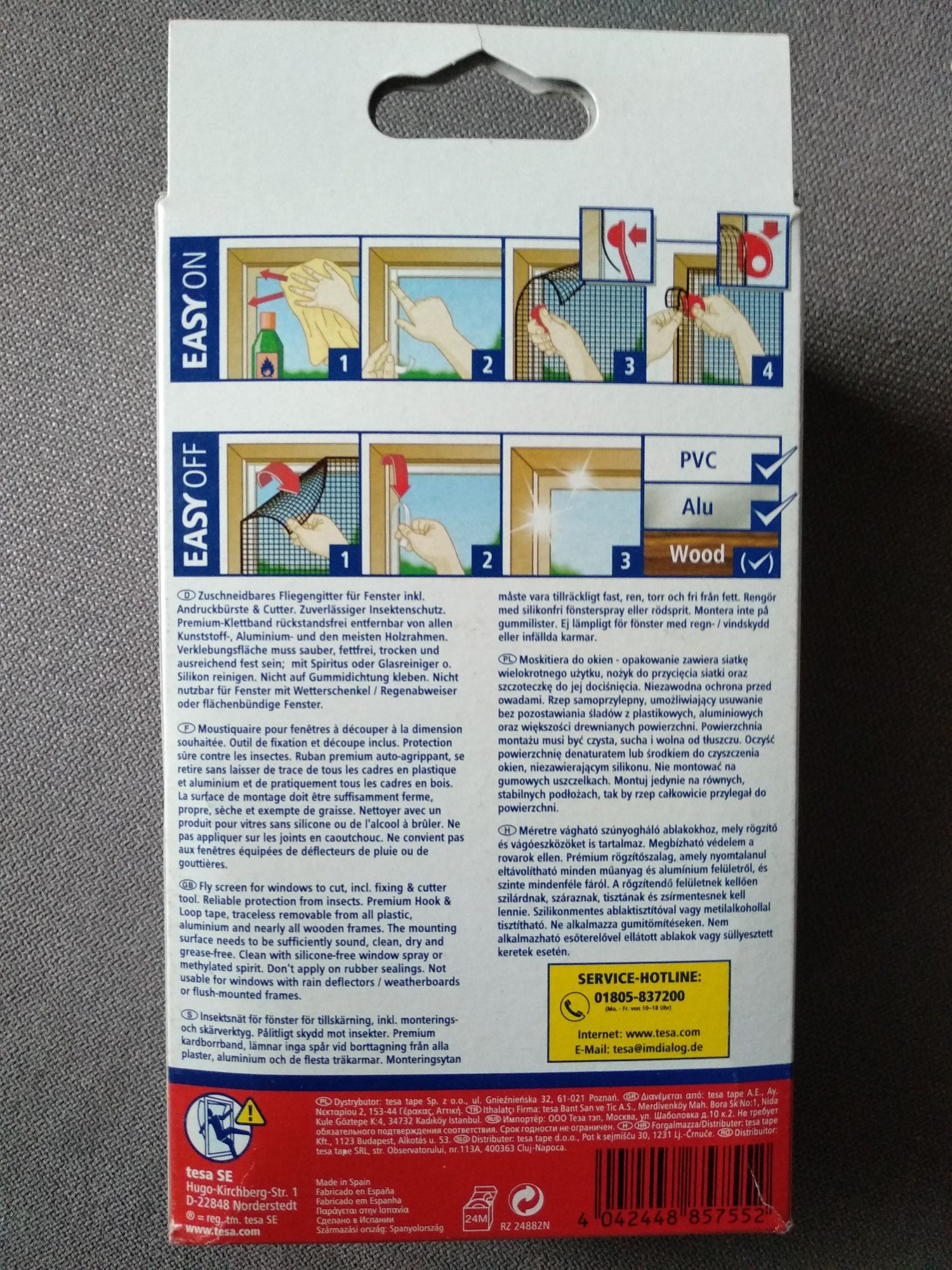 Moskitiera okienna na rzep Tesa Comfort 1,3x1,5m czarna
