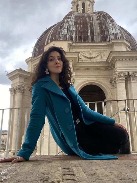 Блакитне пальто Armani Exchange