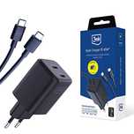 Ładowarka sieciowa 3mk Hyper Charger PD GaN 45W z kablem USB-C - czarn