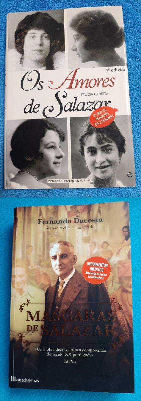 Lote 2 livros Os amores de Salazar