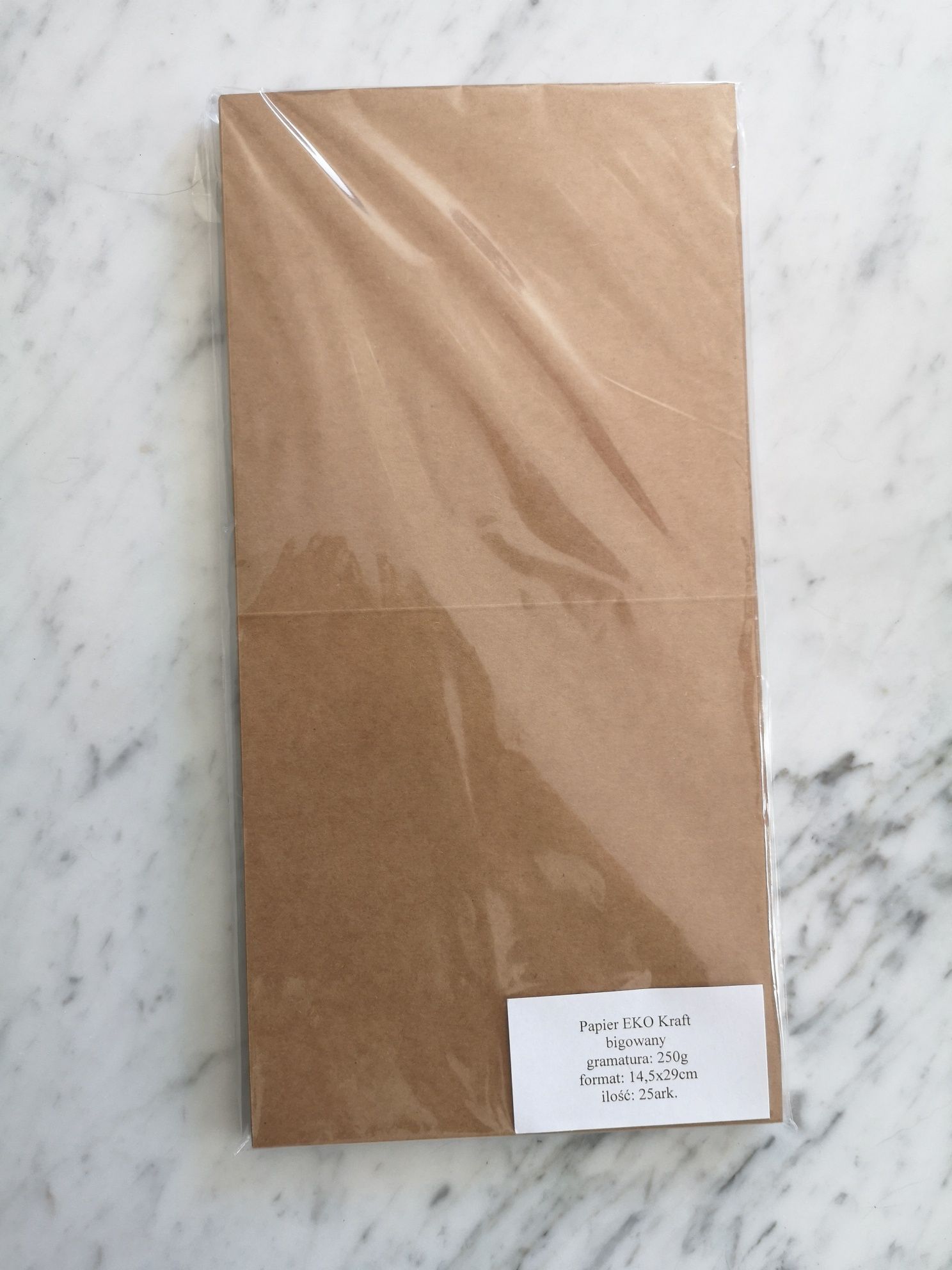 Karty do zaproszeń diy szary papier 14,5x29 cm 25 szt. Eko kraft