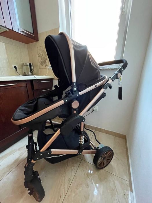 Lekki wózek 3 w 1 gondola siedzisko wózka czarne