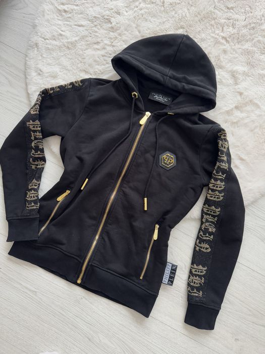 Bluza na rozpinanie z kapturem Philipp Plein Damska M złote cyrkonie