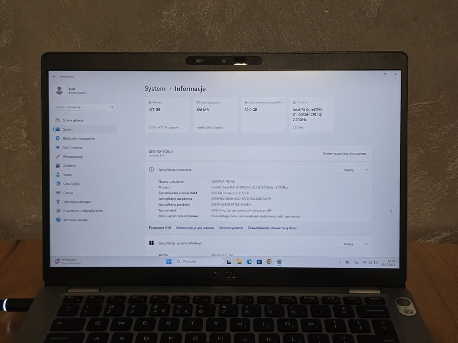 Dell latitude 5411 | i7-10850h | 32GB | 512 M.2 | Win 11 Pro