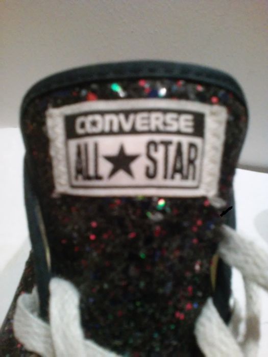 tenisówki, trampki-czarne brokatowe, buty sportowe CONVERSE All Star