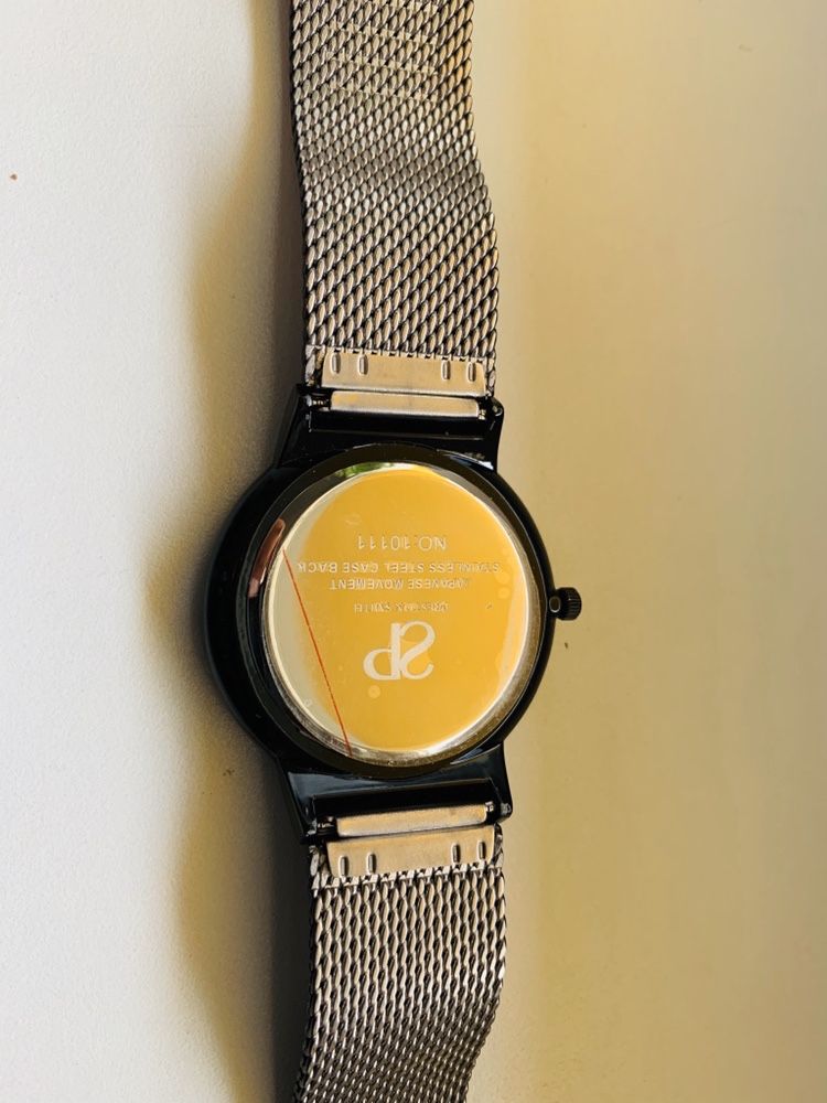 Zegarek męski czarny - giętka bransoleta, stylowy, analogowy nowy