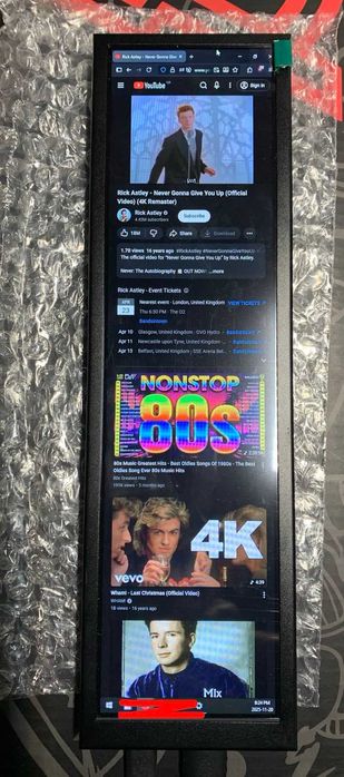 Додатковий інформаційний монітор/дисплей 8" 1920*480 AIDA64 Raspberry