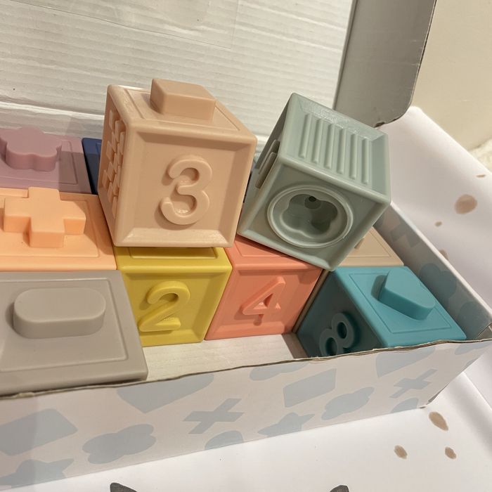 Canpol Babies miękkie gumowe klocki sensoryczne edukacyjne kształty