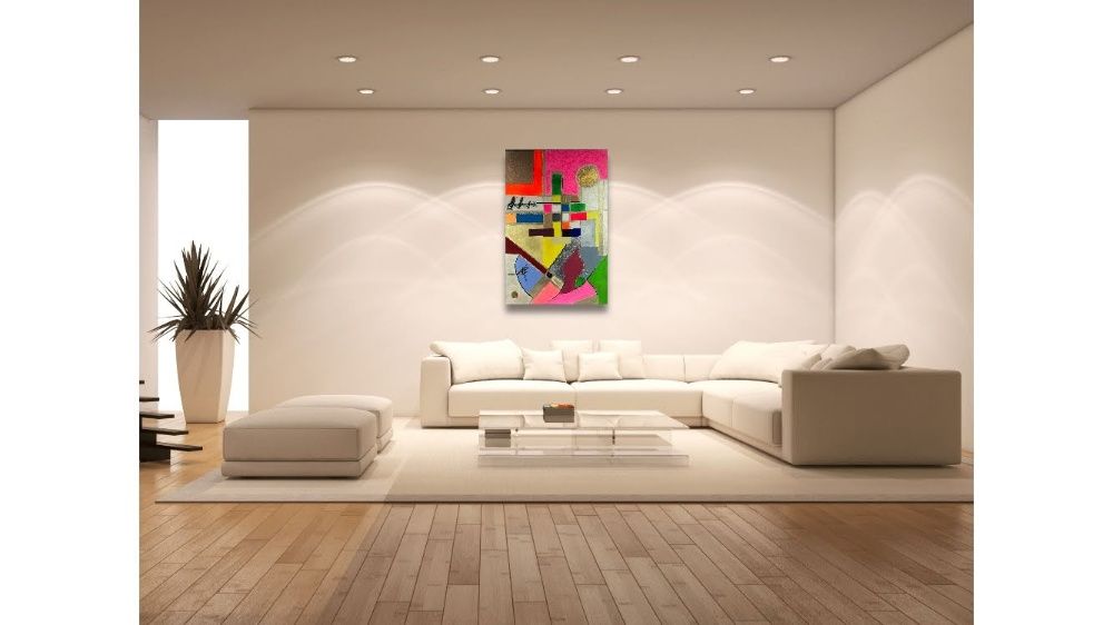 "Symfonia w kolorze " abstrakcja - akryl na płótnie 90x60 cm