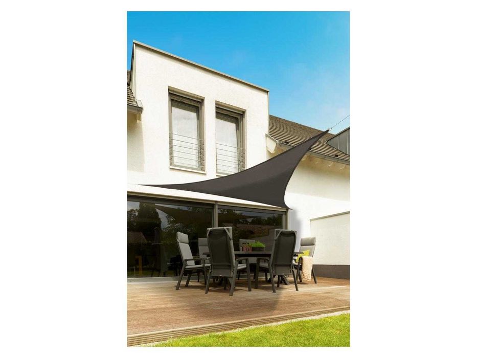 Żagiel przeciwsłoneczny trójkątny UV LIVARNO home 415 x 415 cm. Szary