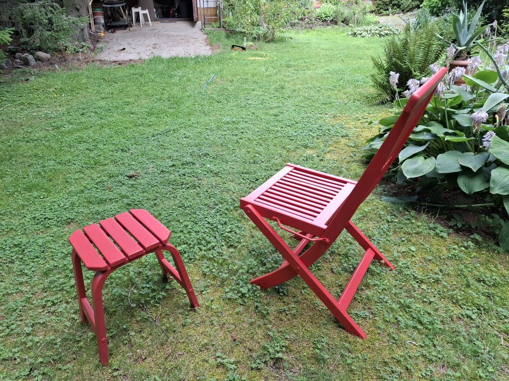 Krzesło ogrodowe balkonowe tarasowe i taboret