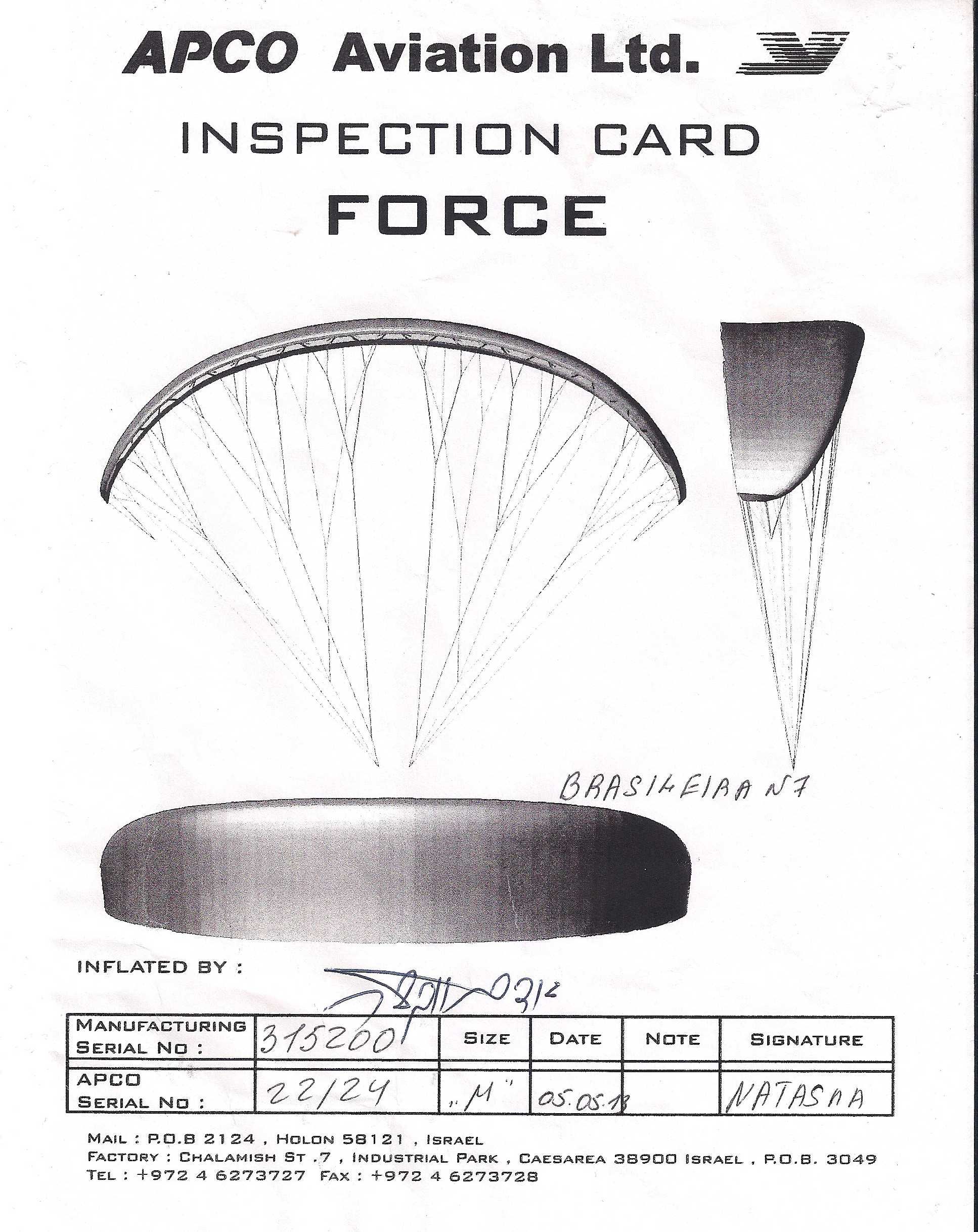 Paralotnia APCO FORCE M