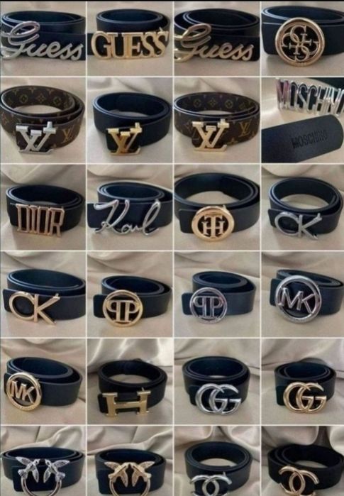 Nowy Skórzany Pasek Damski Guess LV Pinko Gucci CK GG Tommy MK