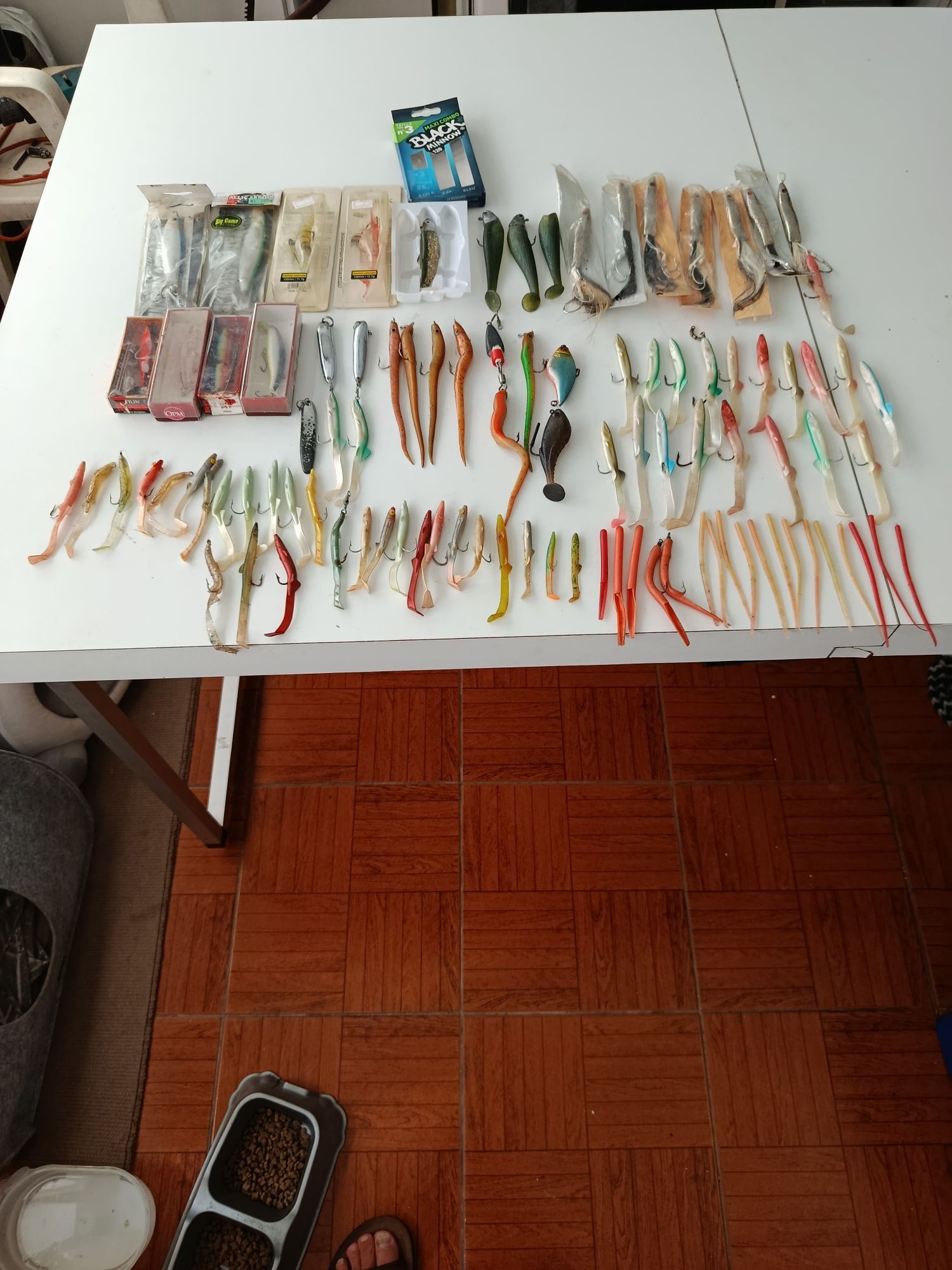 Sortido iscos para pesca ao corrico