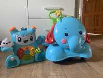 Fisher Price słonik jeździk 3w1 oraz INTERAKTYWNY PRZYJACIEL ROCKIT
