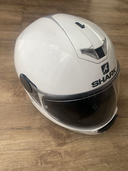 Sprzedam biały kask motocyklowy, szczękowy SHARK jak nowy