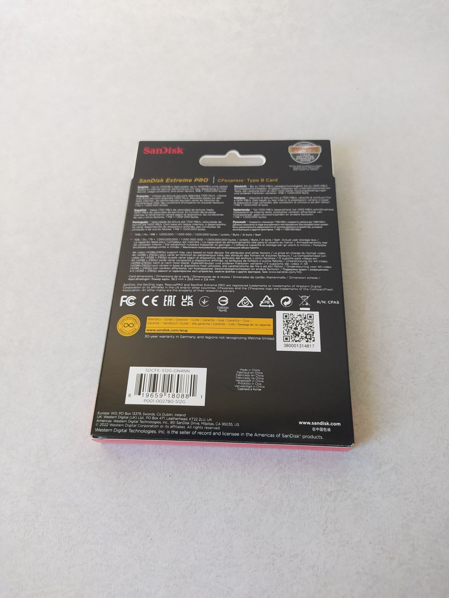 SanDisk 512 GB Extreme Pro CFexpress Type B (SDCFE-512G-GN4IN) Нові!