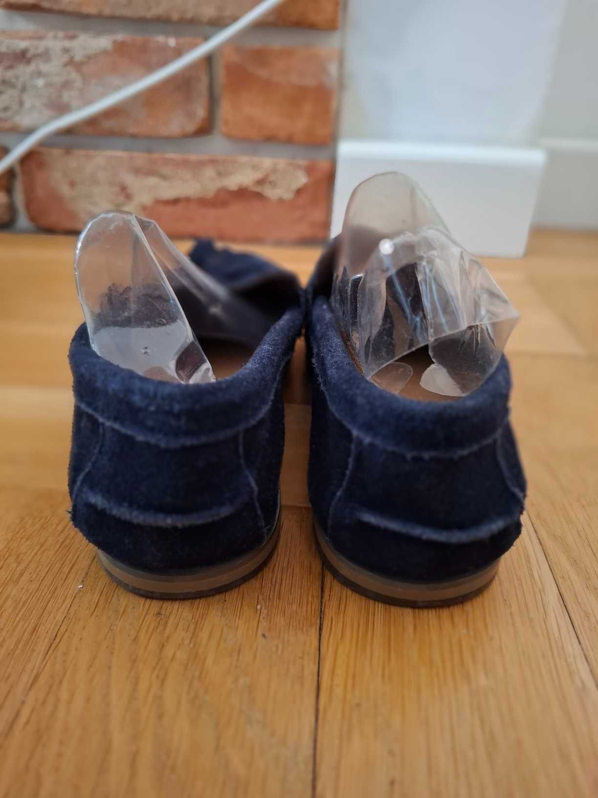 River Island skóra mokasyny 34 komunia