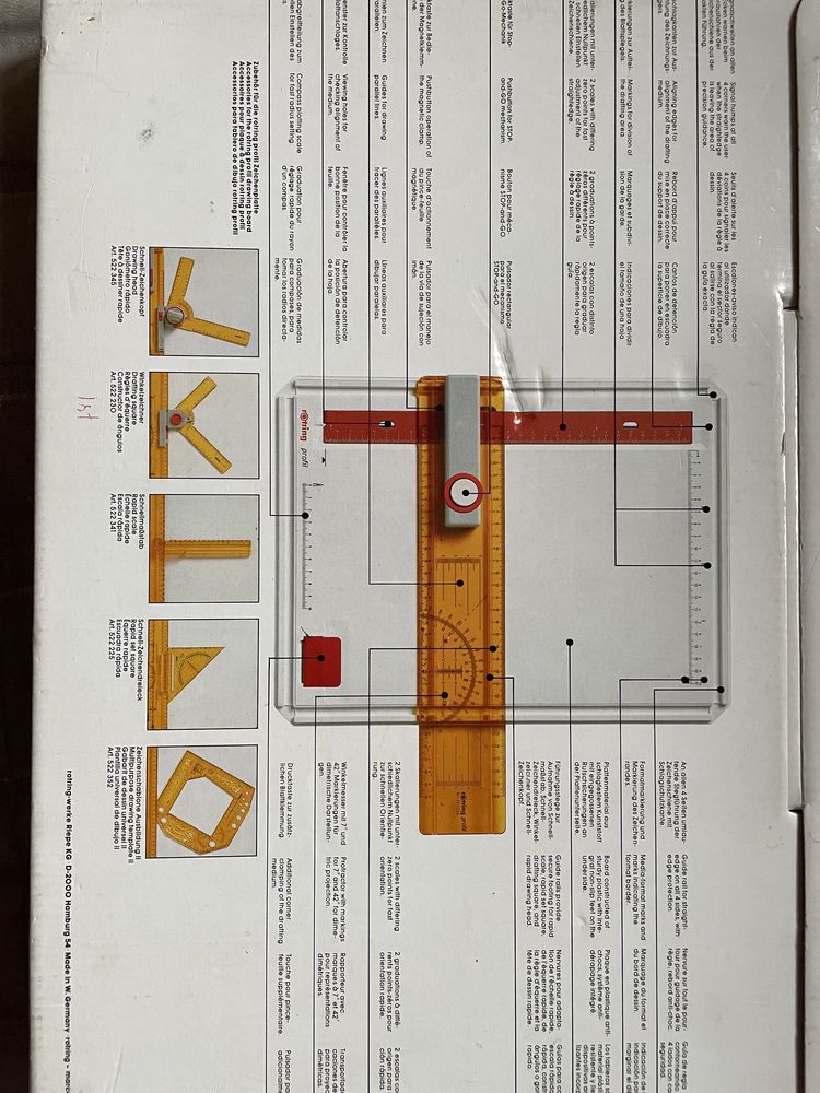 Deska kreślarska ROTRING A4 + kątomierz