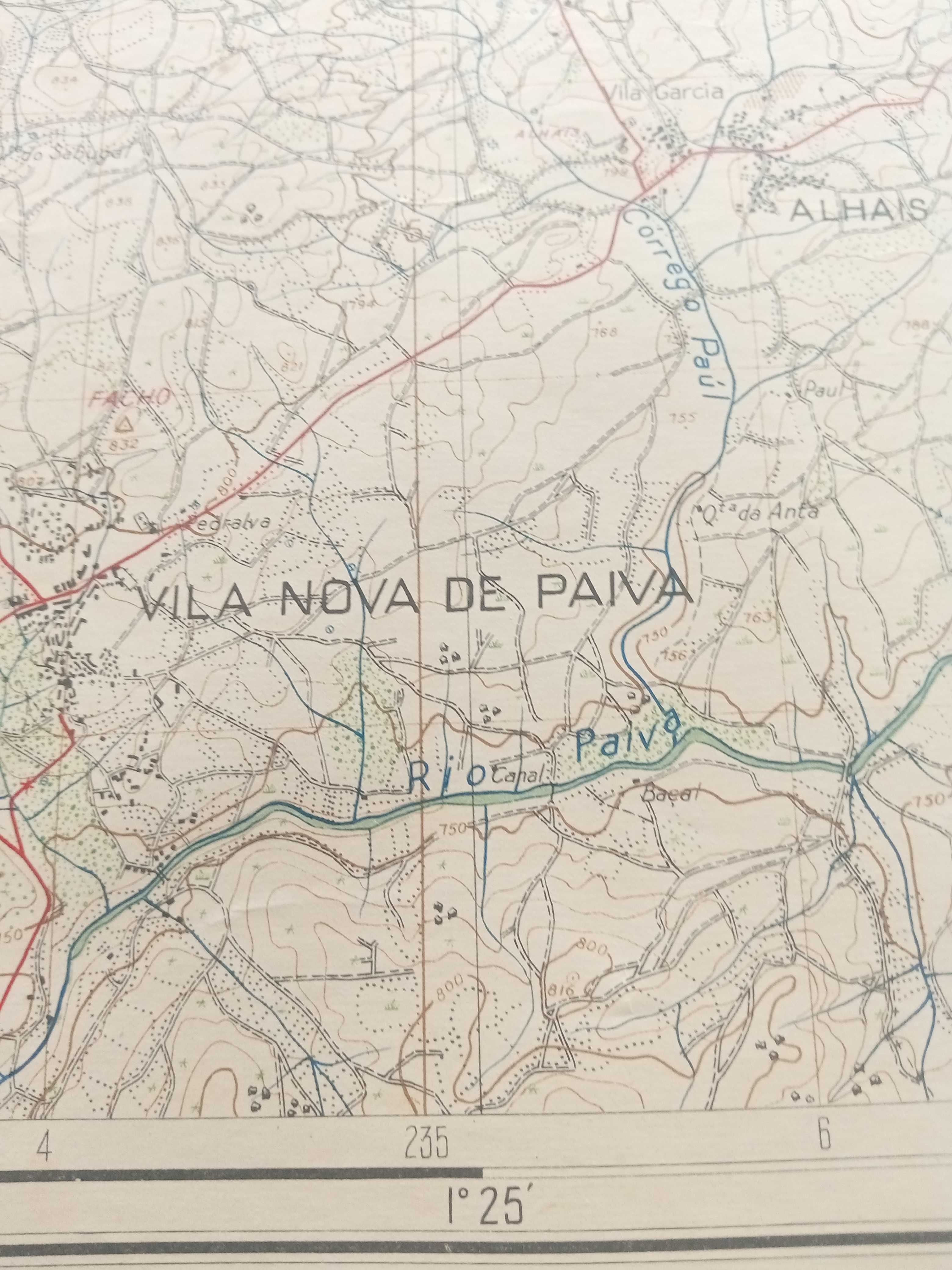 Carta Militar - Vila Nova de Paiva - Escala 1/25000