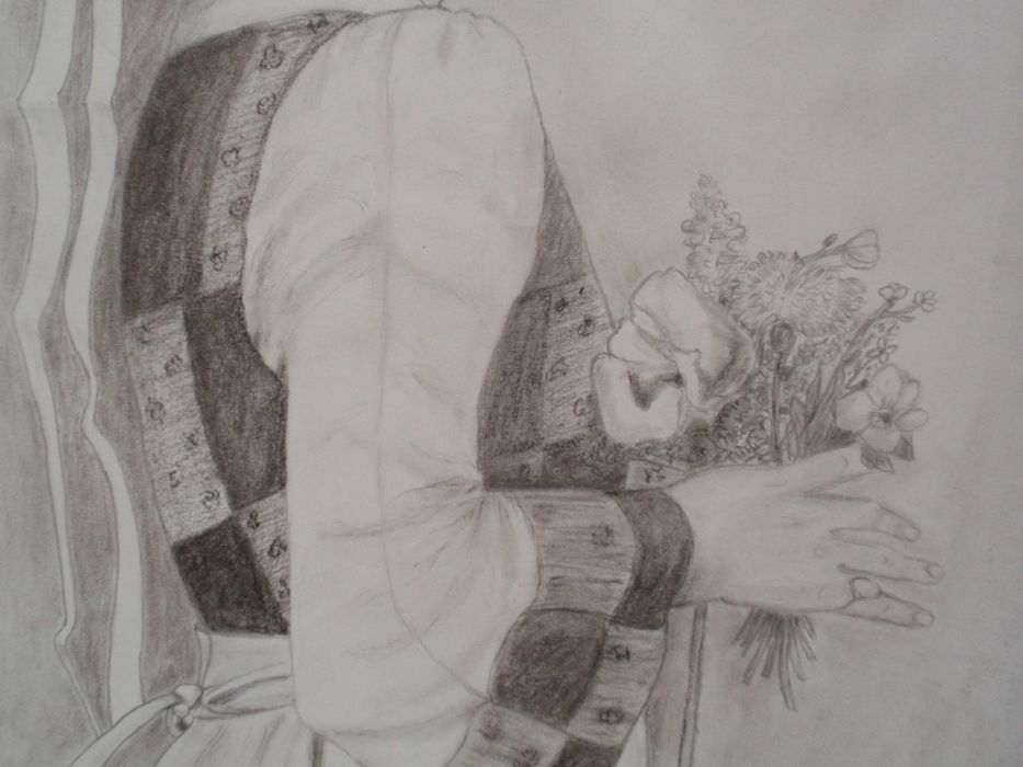 Dziewczynka, rysunek, obraz  : 64 / 49,5 cm !