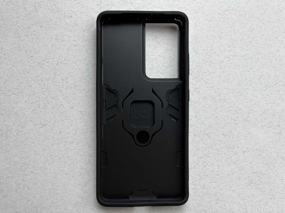 Samsung Galaxy S21 Ultra чохол Iron Grip підставка чорний пластик