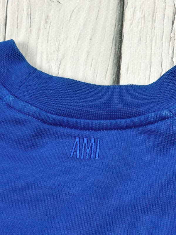 Ami Paris Bluza Crewneck Męska Lampasy Logo na Piersi r. M