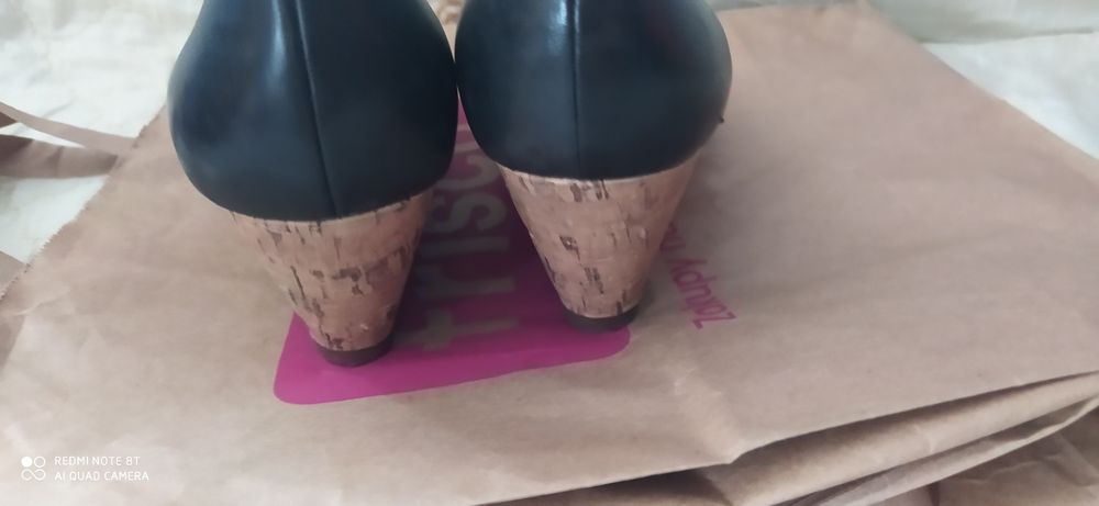 Mokasyny na koturnie skórzane 39 22 zł wyprzedaż