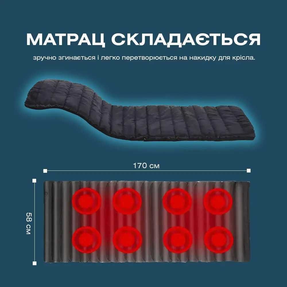 Масажний матрац вібраційний з підігрівом і пультом для тіла 4 зони