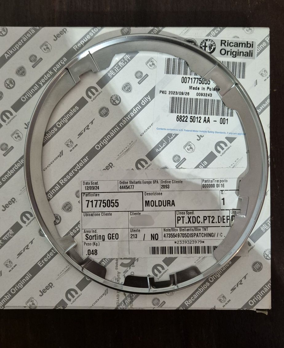 Fiat 500 moldura original mudanças prateado