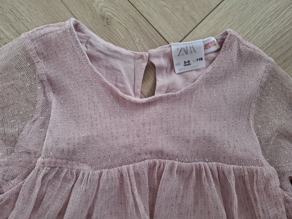 Zara sukienka 116 róż sesja święta boho wielkanoc