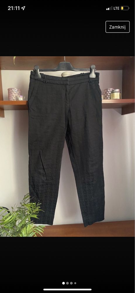 czarne proste eleganckie spodnie damskie rozmiar M mango