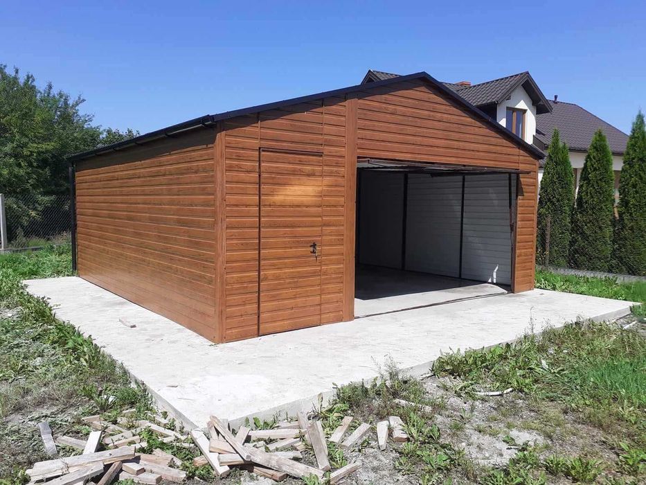 Garaż blaszany 5x5 drewnopodobny, opcja personalizacji na życzenie!