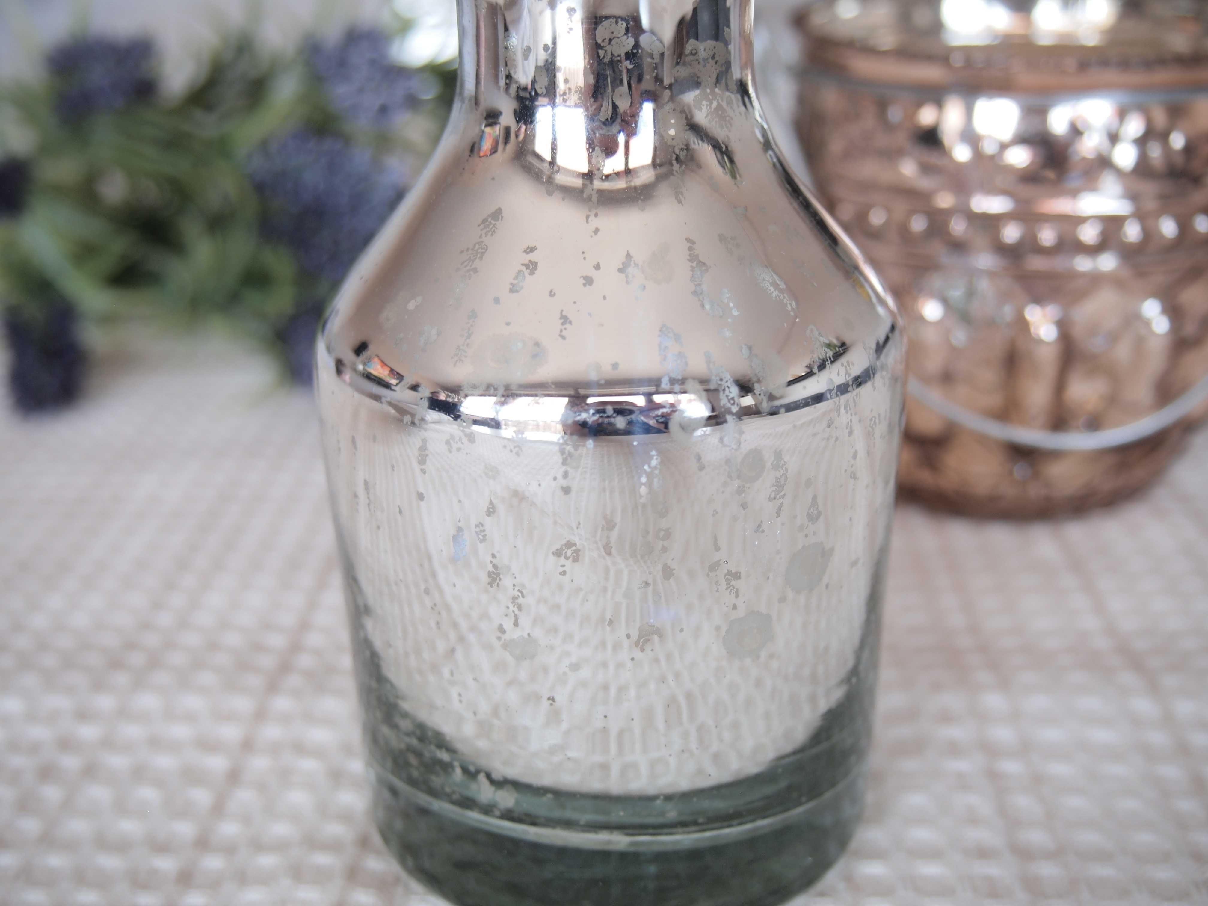 Wazon wazonik szklany Silver vintage