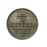 1851r. - Austria - 1/2 Kreuzer