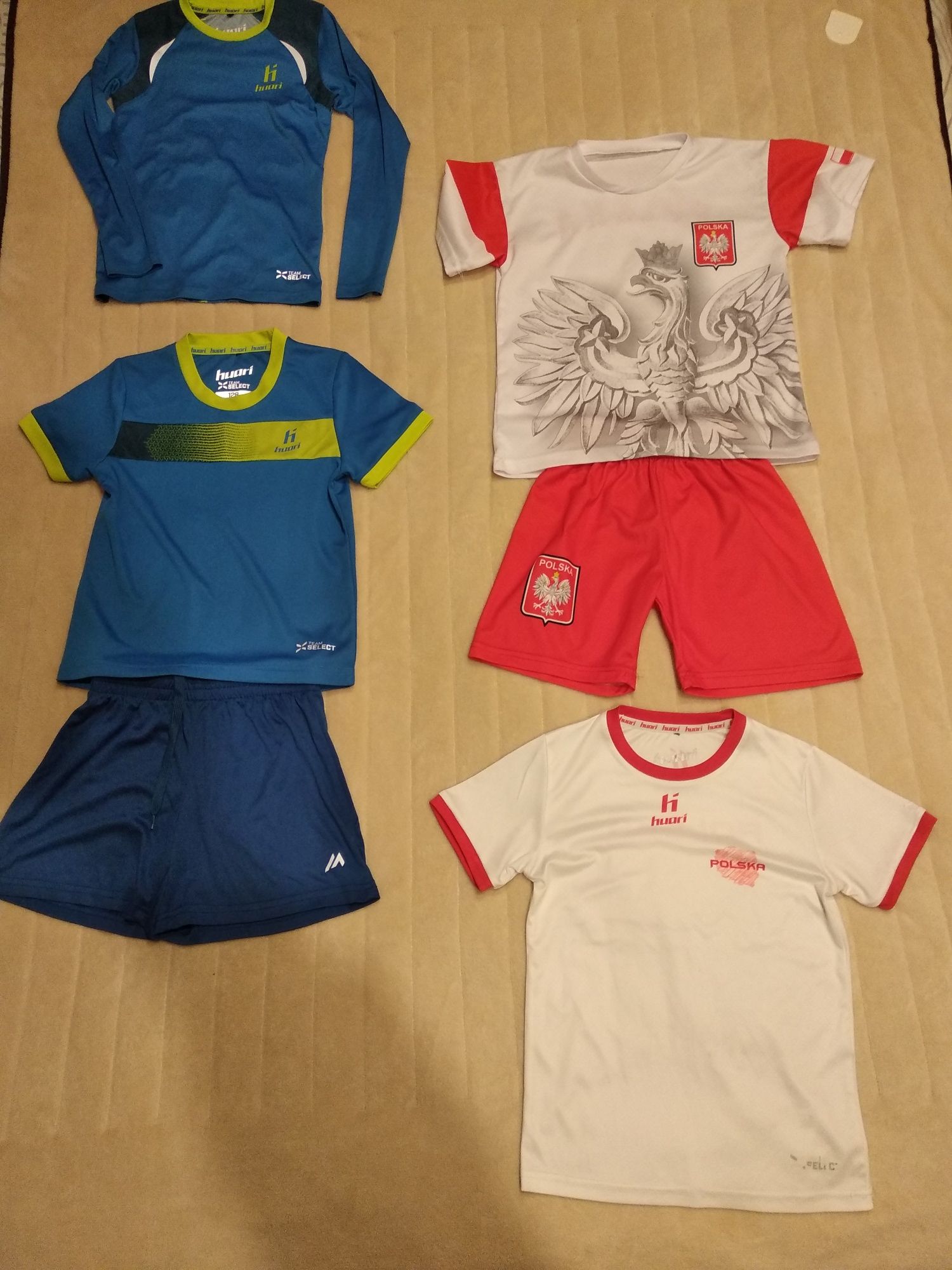 Komplet sportowy, treningowy, piłkarski polska 128
