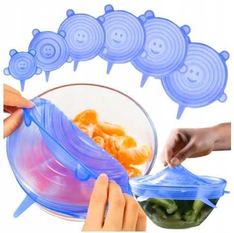 Pokrywki silikonowe zestaw 6 sztuk różne rozmiary do misek owoców