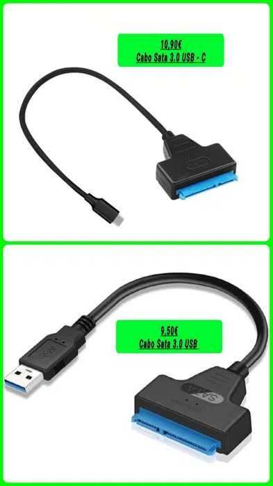 Cabo USB 3.0 Sata USB-C NOVO.