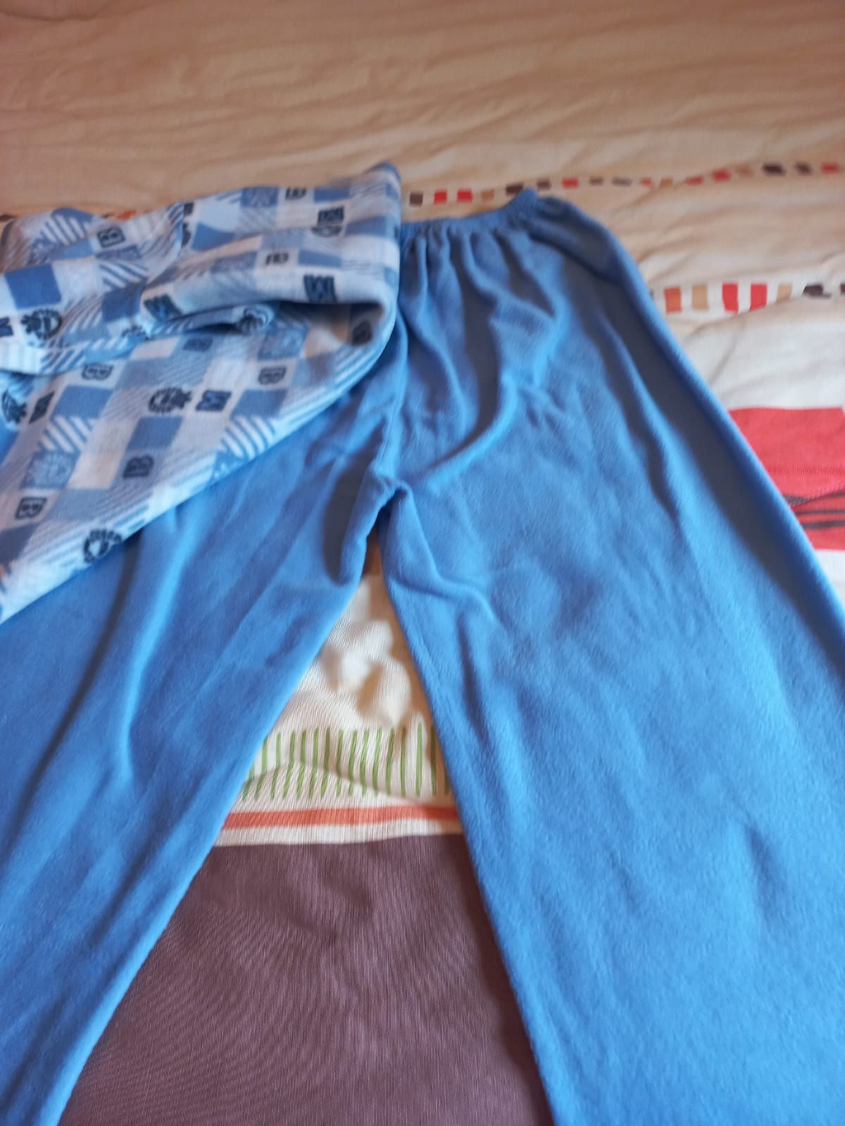 Pijama azul escuro quente tamanho grande